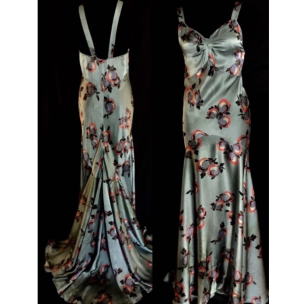 ROCHAS Mermaid Tail Floral Silk Gown sz 4 ⭐️